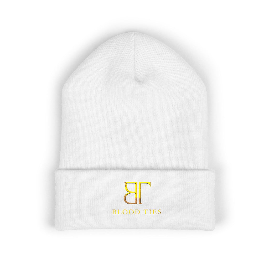 Embroidered Gold Monogram Cuffed Beanie