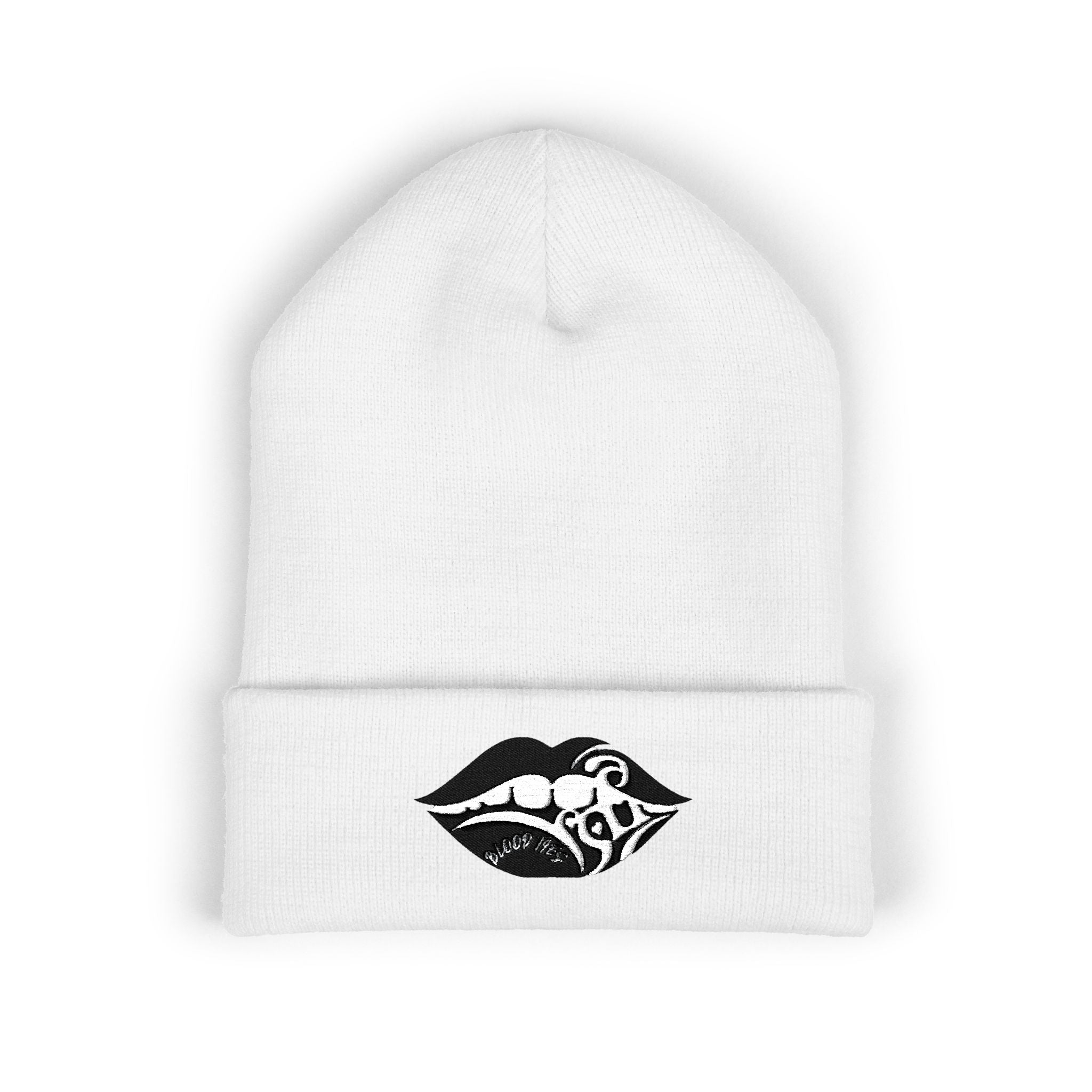 Embroidered Kiss Logo Beanie — Cuffed Knit Hat