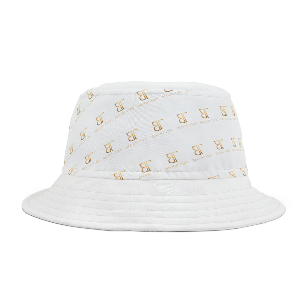Bucket Hat — Minimal Gold Telephone Pattern