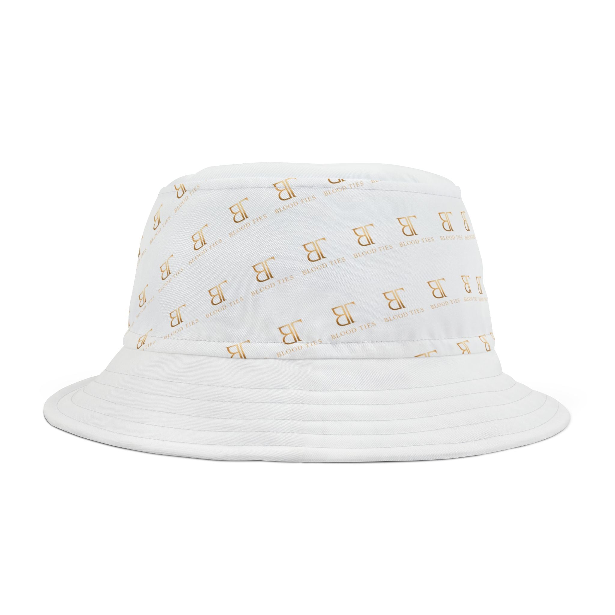 Bucket Hat — Minimal Gold Telephone Pattern