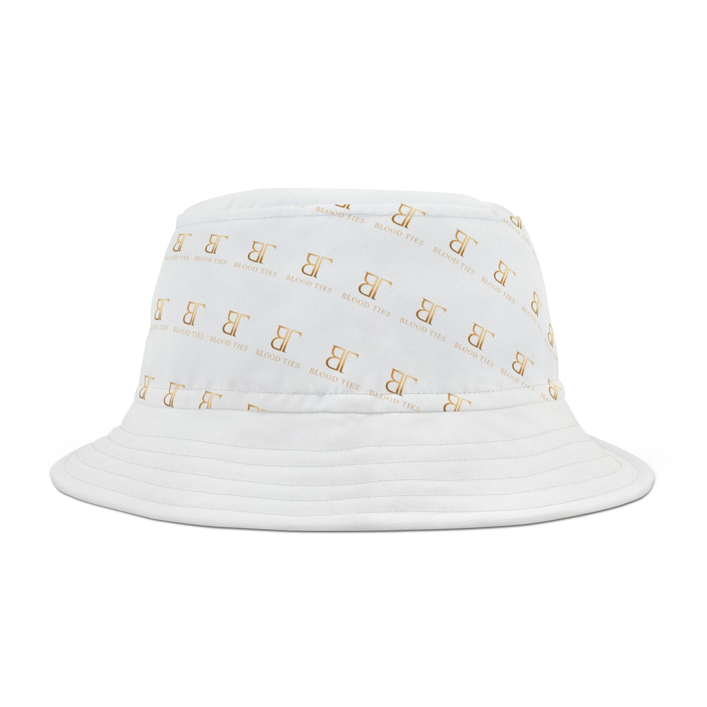 Bucket Hat — Minimal Gold Telephone Pattern