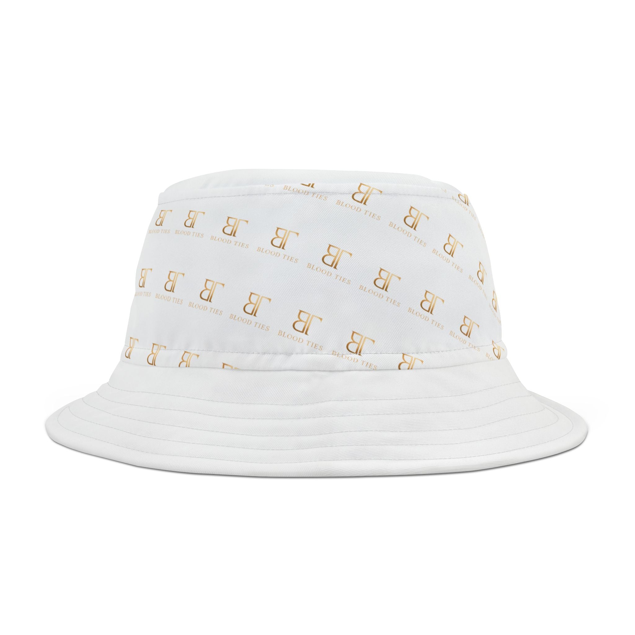 Bucket Hat — Minimal Gold Telephone Pattern