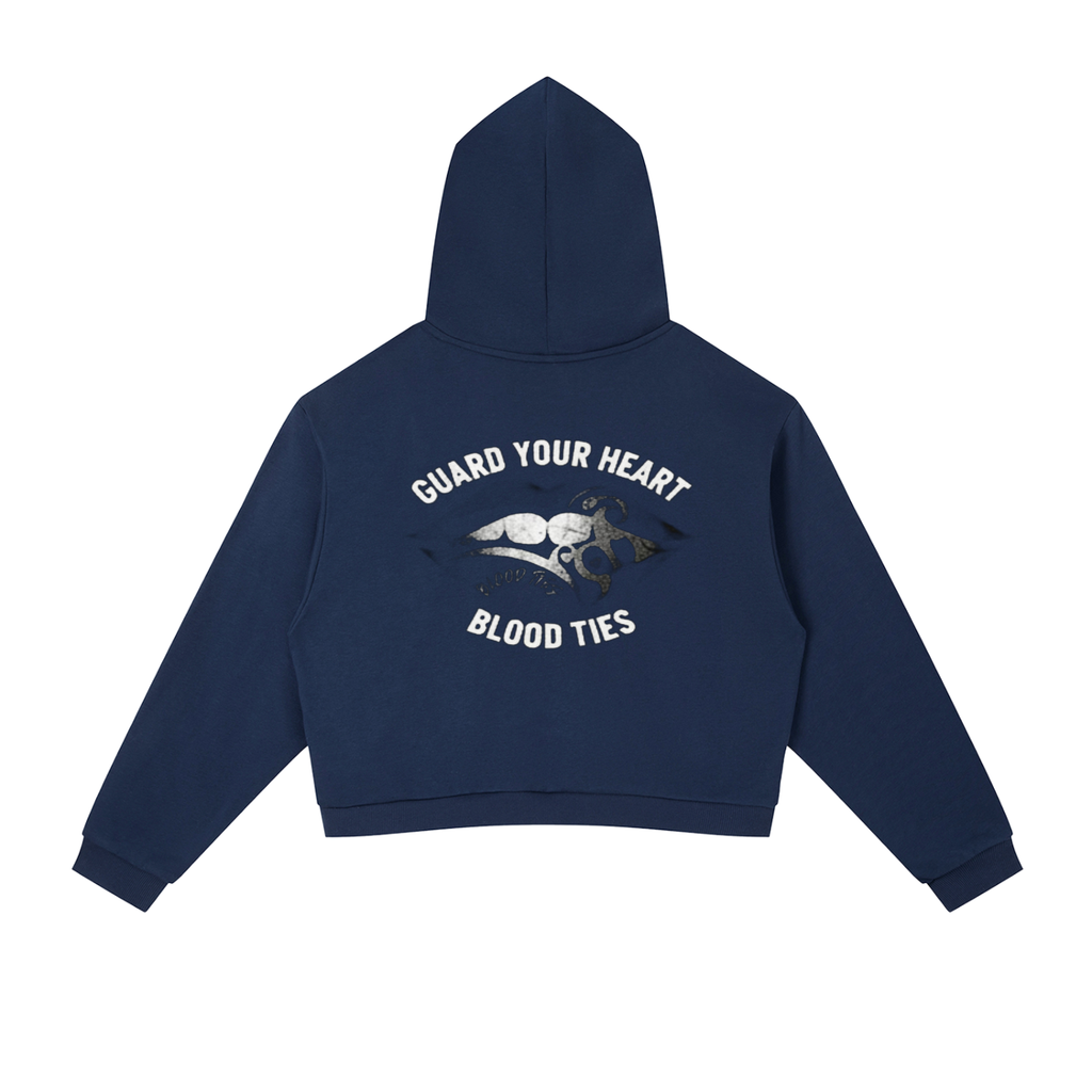 Contrast Side Stripe Cropped Hoodie