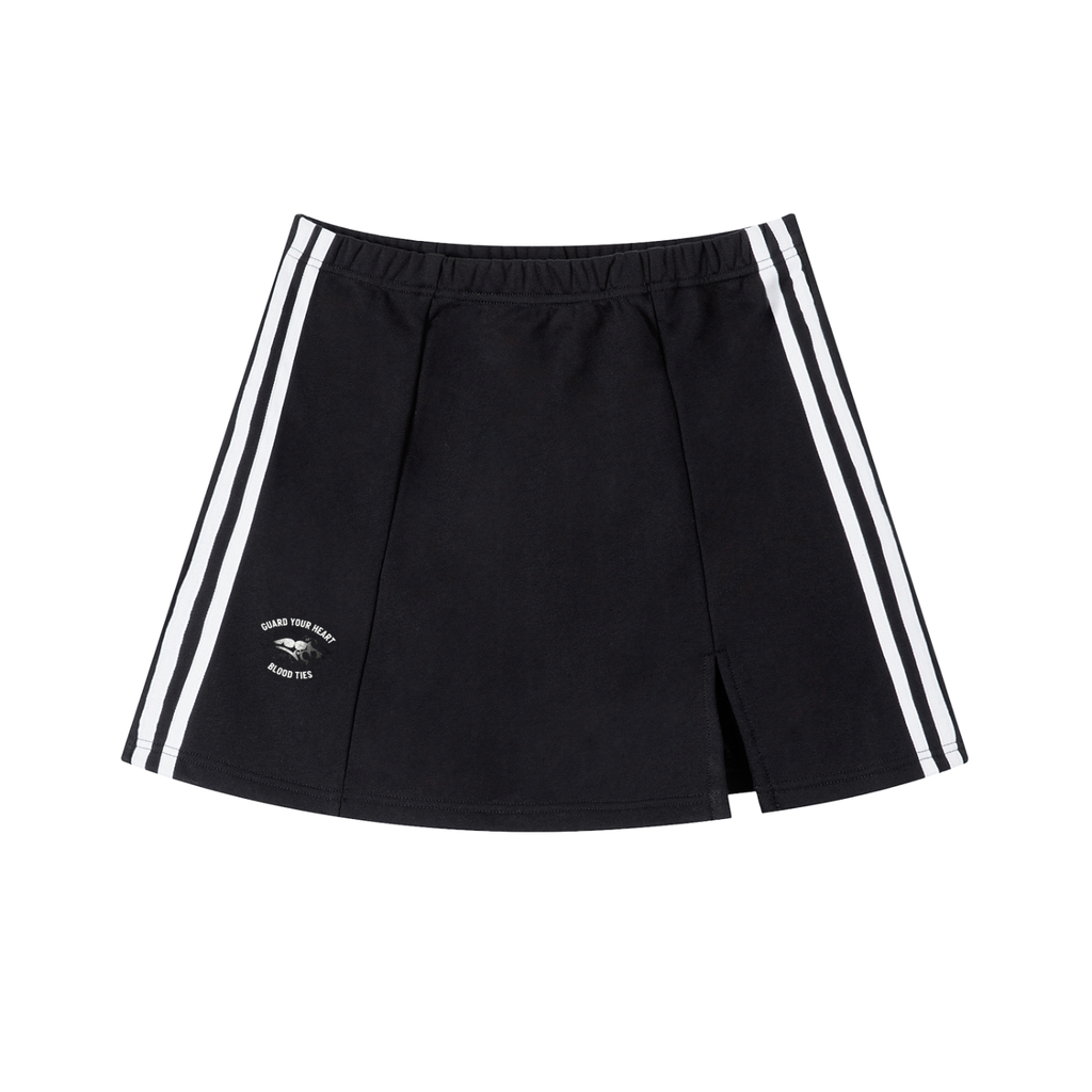 Contrast Side Stripe Slit Skirt