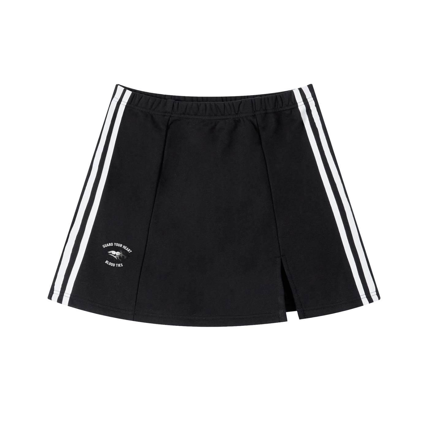 Contrast Side Stripe Slit Skirt