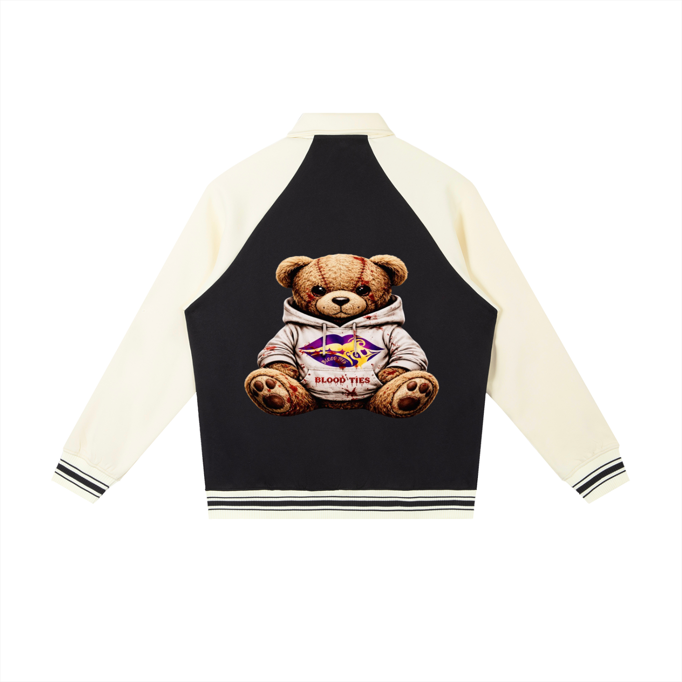 Contrast Raglan Sleeve Baseball Jacket