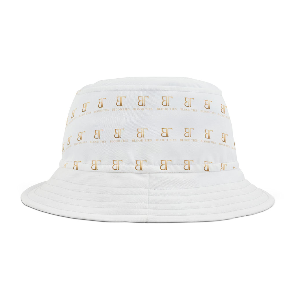 Bucket Hat — Minimal Gold Telephone Pattern