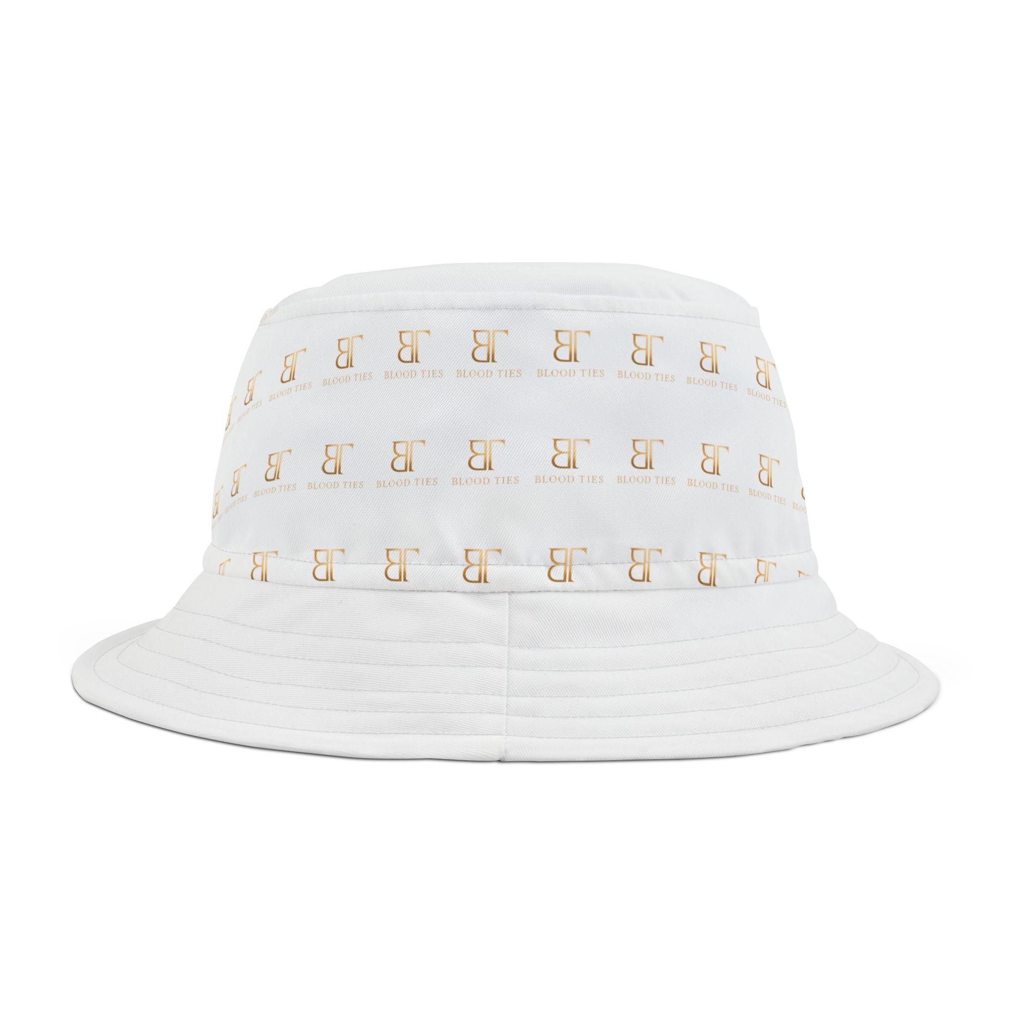 Bucket Hat — Minimal Gold Telephone Pattern