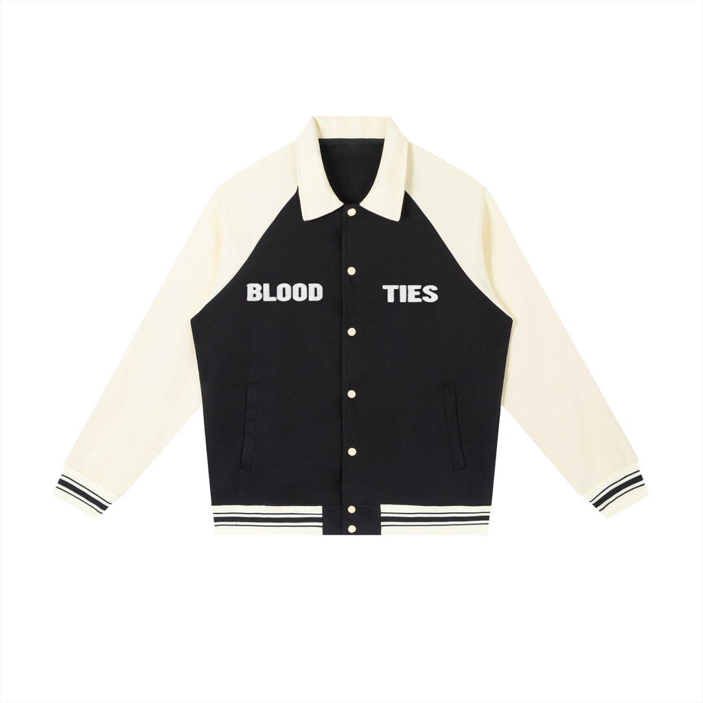 Contrast Raglan Sleeve Baseball Jacket