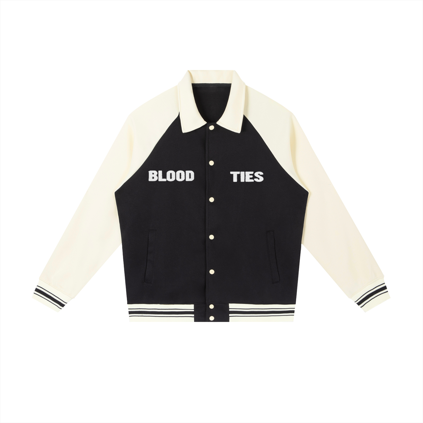 Contrast Raglan Sleeve Baseball Jacket