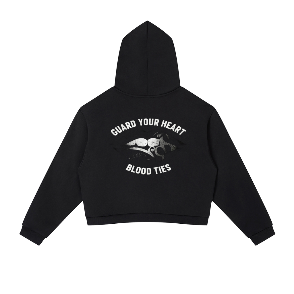 Contrast Side Stripe Cropped Hoodie