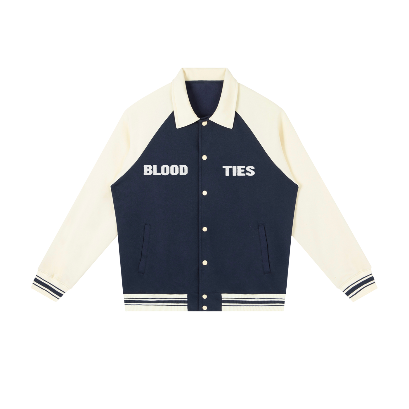 Contrast Raglan Sleeve Baseball Jacket