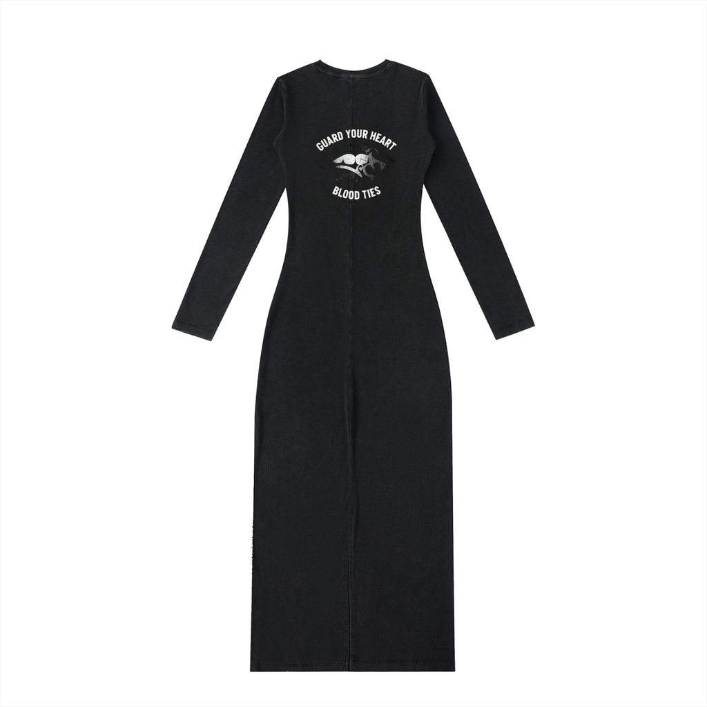 Dyed Washed Slit Maxi Dress