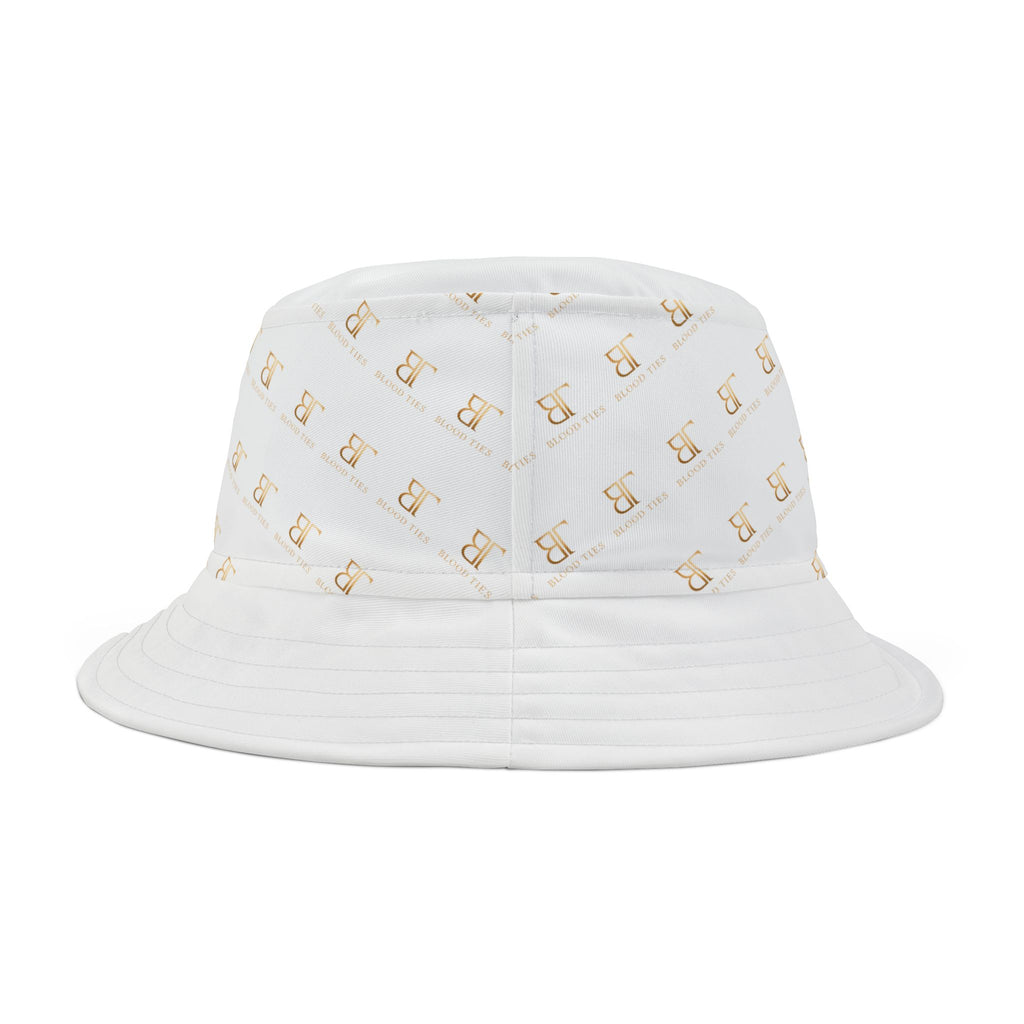 Bucket Hat — Minimal Gold Telephone Pattern