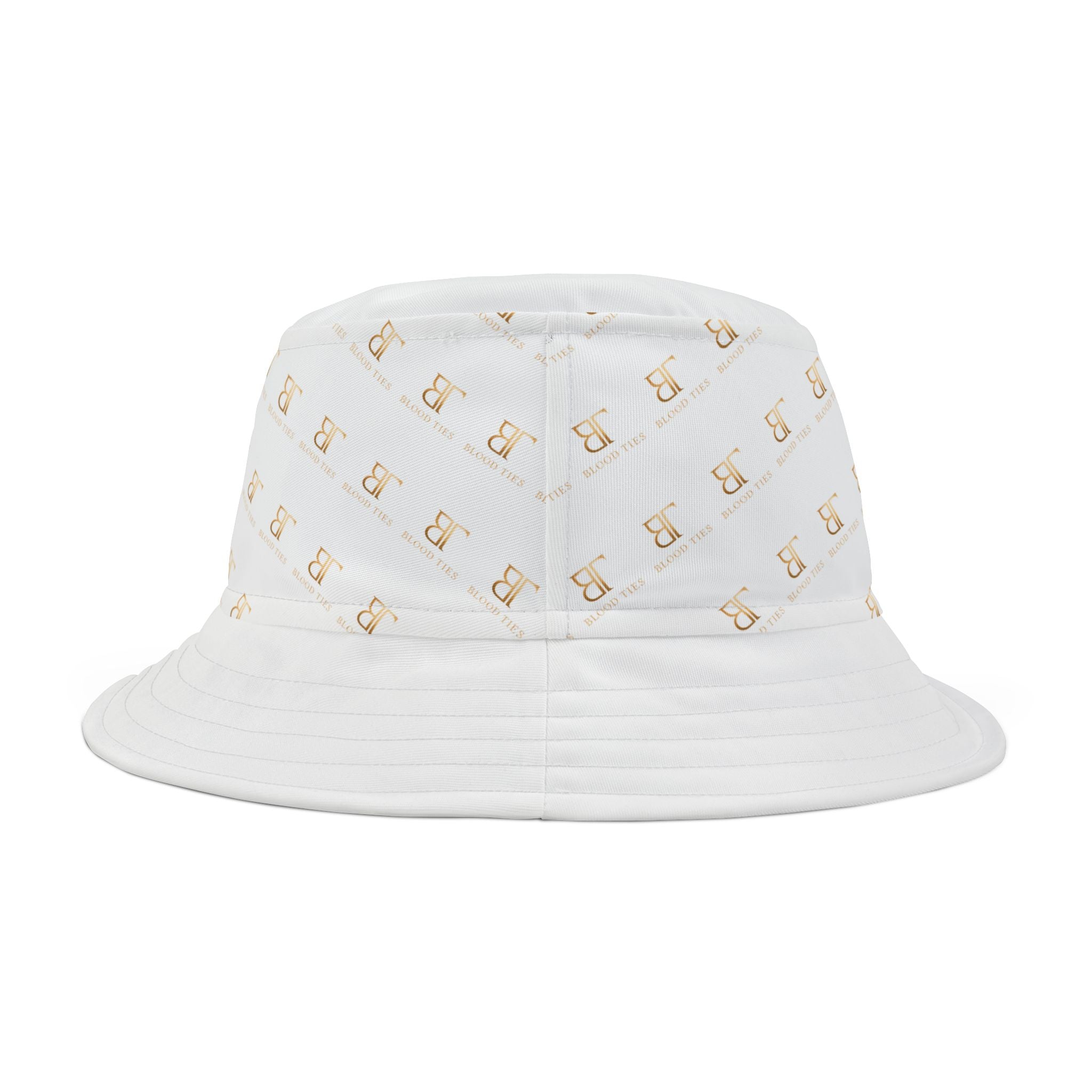 Bucket Hat — Minimal Gold Telephone Pattern