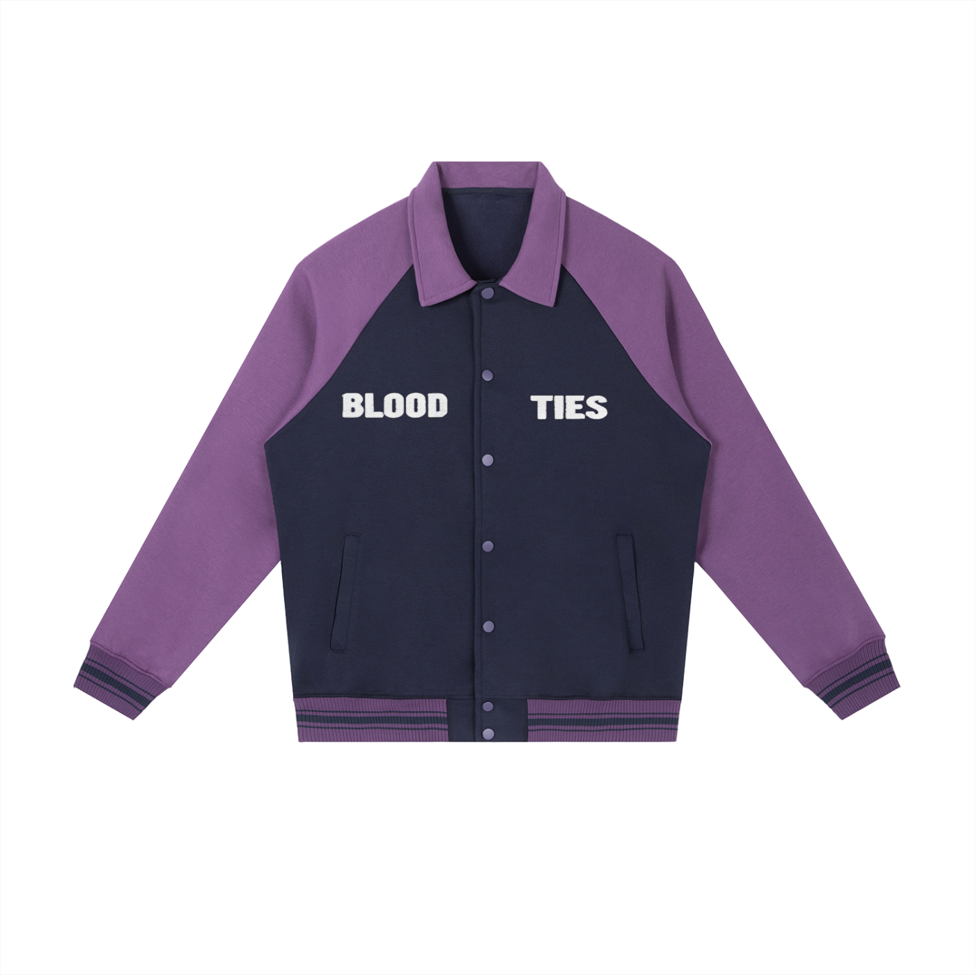 Contrast Raglan Sleeve Baseball Jacket