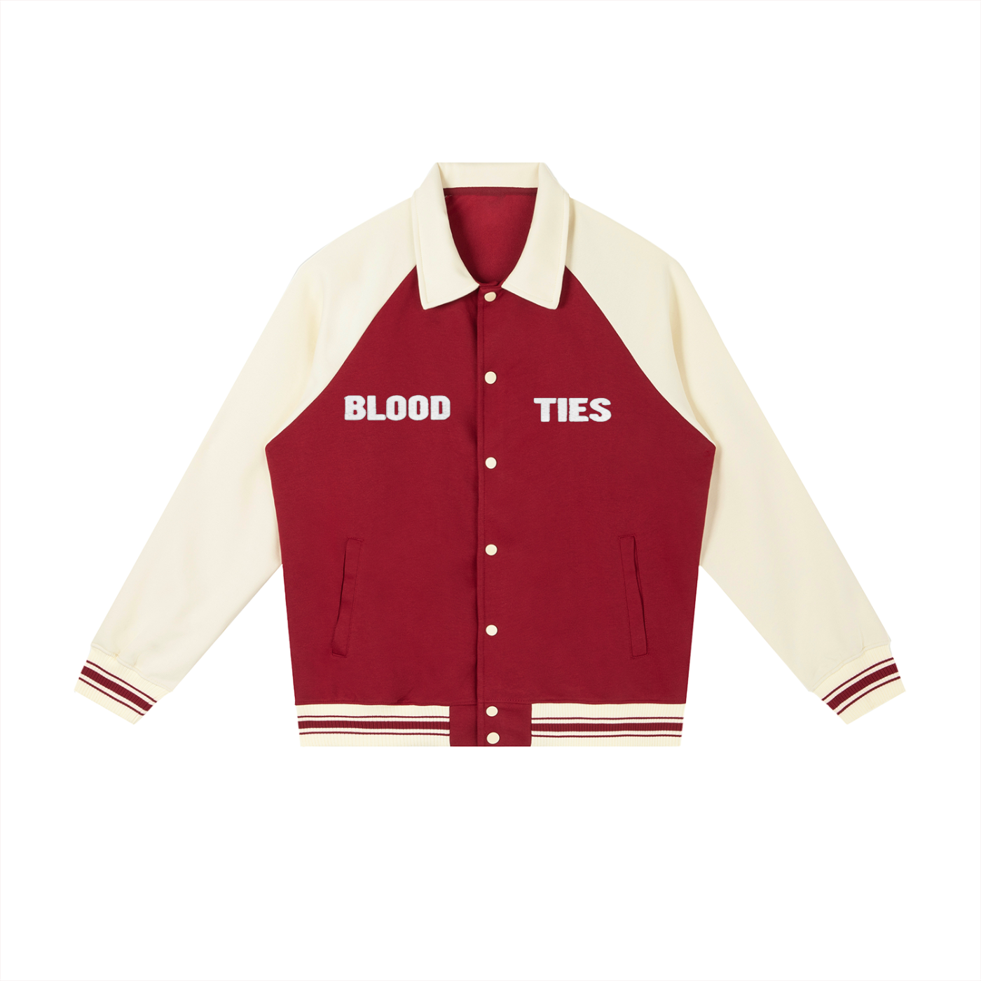Contrast Raglan Sleeve Baseball Jacket