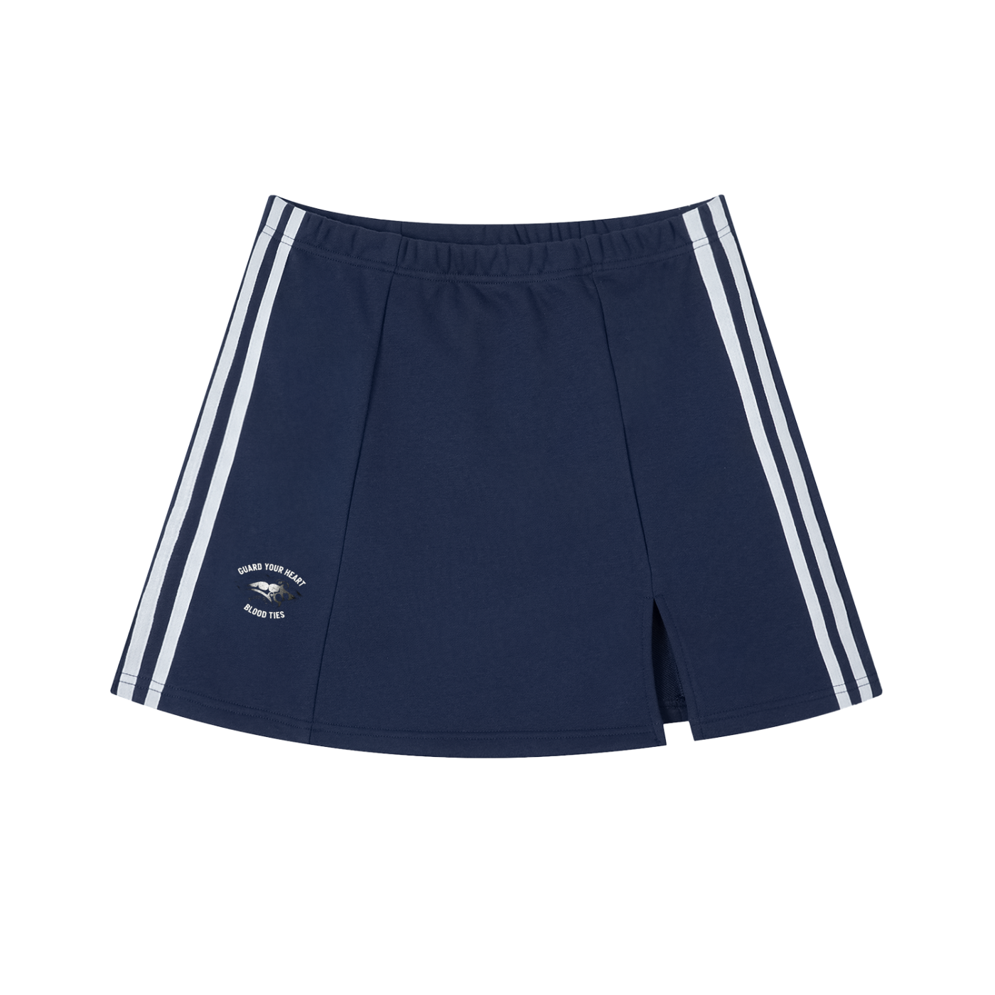 Contrast Side Stripe Slit Skirt