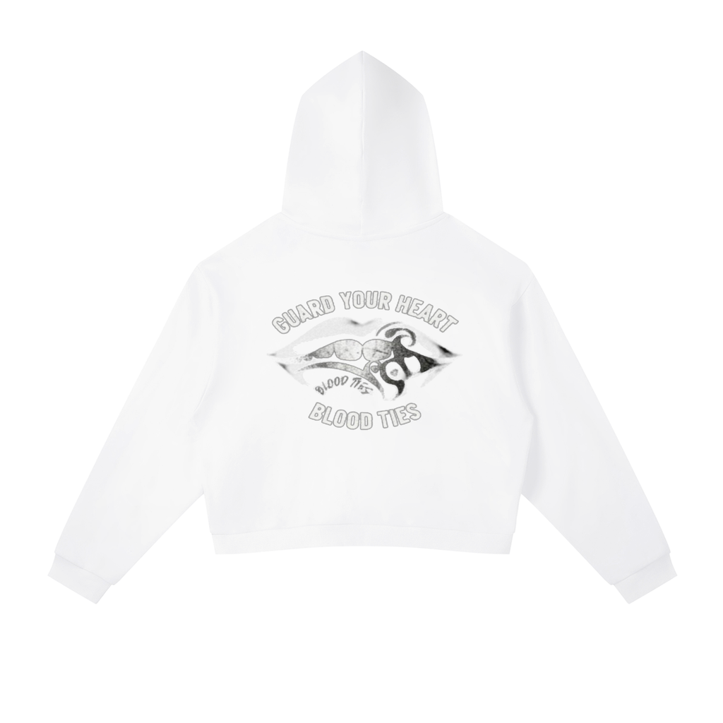 Contrast Side Stripe Cropped Hoodie