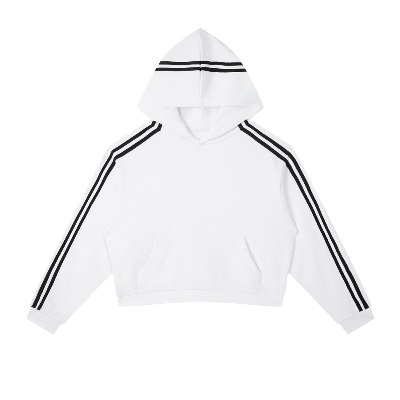 Contrast Side Stripe Cropped Hoodie